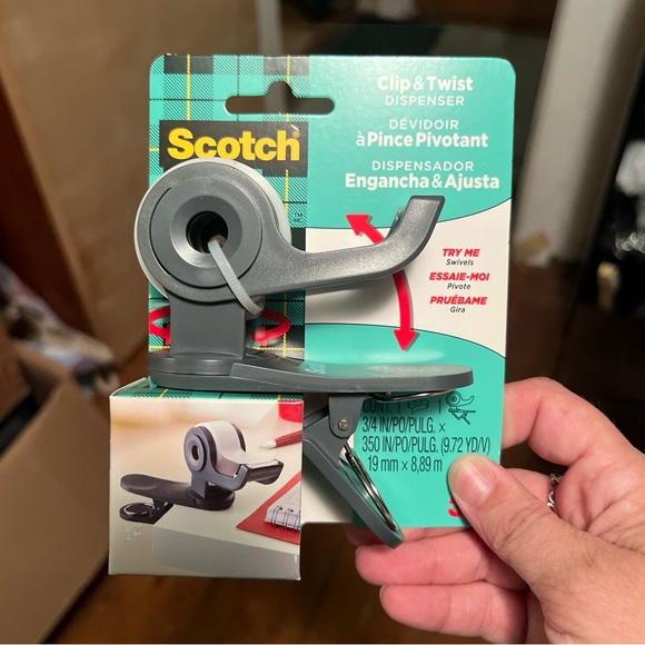 Scotch brand clip and twist tape dispenser - Picture 3 of 3